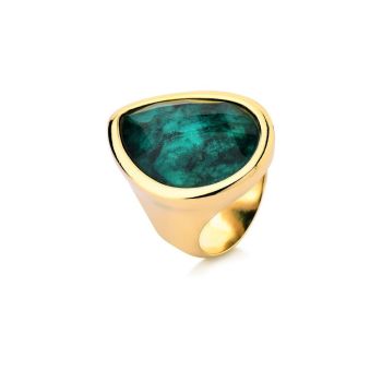 Conjunto Brilhato Pedras Naturais Brasileiras — Folheado a Ouro