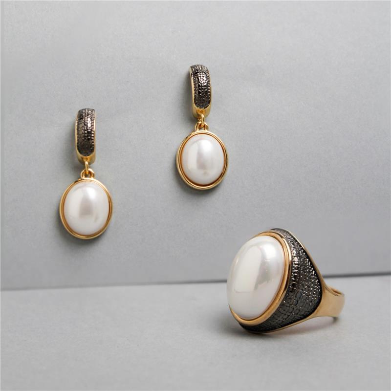 BRINCO FOLHEADO A OURO E RÓDIO NEGRO