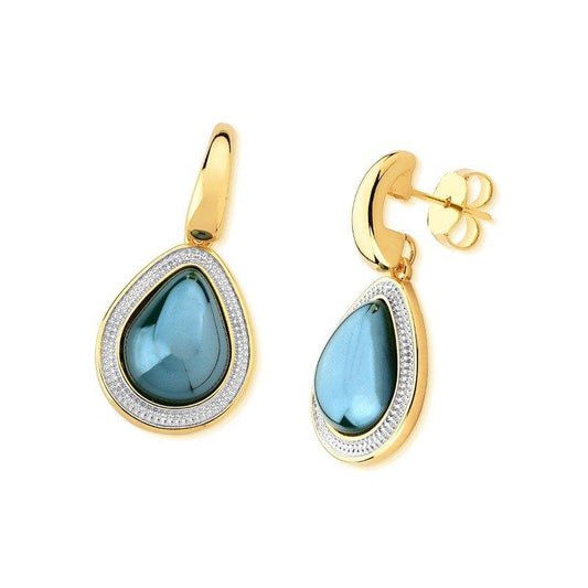 BRINCO FOLHEADO A OURO E RÓDIO BRANCO COM EFEITO PEROLADO