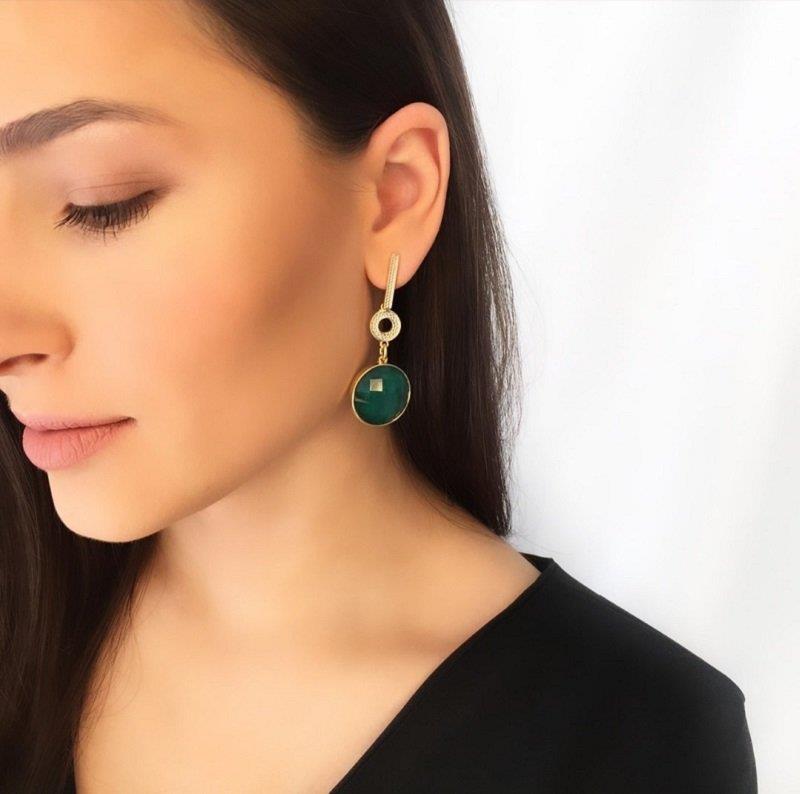 BRINCO FOLHEADO A OURO E RÓDIO BRANCO