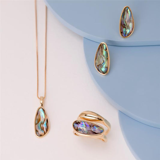 Conjunto Brilhato Colecao Conchas folheado a ouro