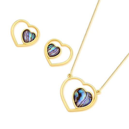 Conjunto Brilhato Pedras Naturais Brasileiras — Folheado a Ouro