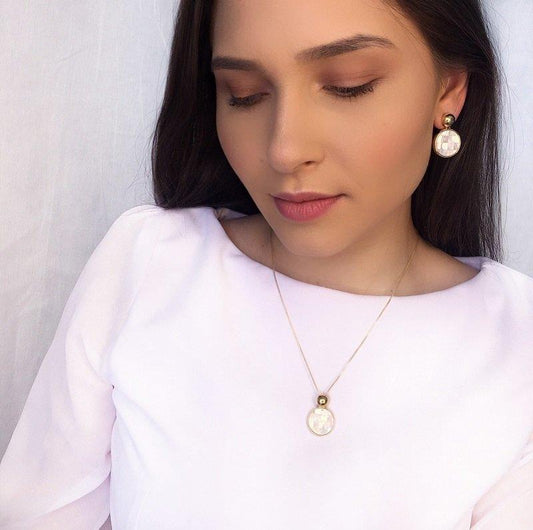 Conjunto Brilhato Pedras Naturais Brasileiras — Folheado a Ouro