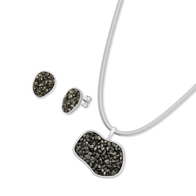 Conjunto Brilhato Pedras Naturais Brasileiras — Folheado a Ouro
