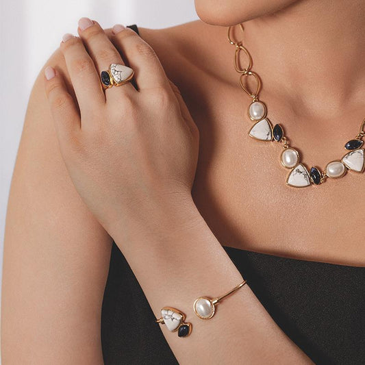 Pulseira Brilhato Pedras Naturais Brasileiras — Folheado a Ouro