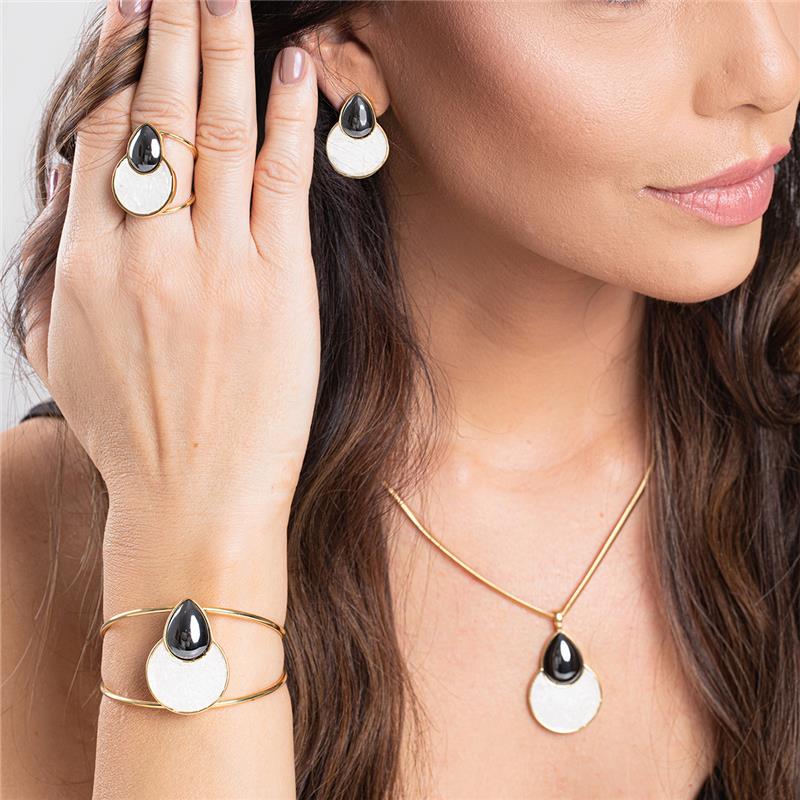 Pulseira Brilhato Pedras Naturais Brasileiras — Folheado a Ouro