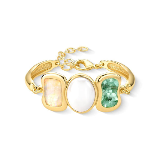 Pulseira Possebon Folheado a Ouro - Pedra Natural