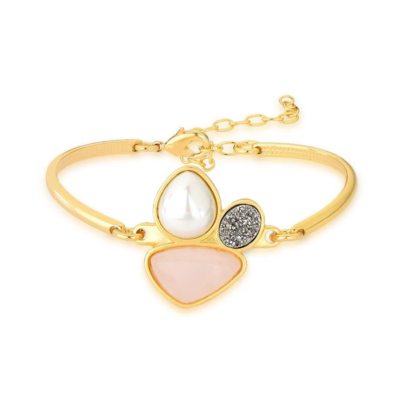 Pulseira Possebon Folheada a Ouro - Pedra Natural