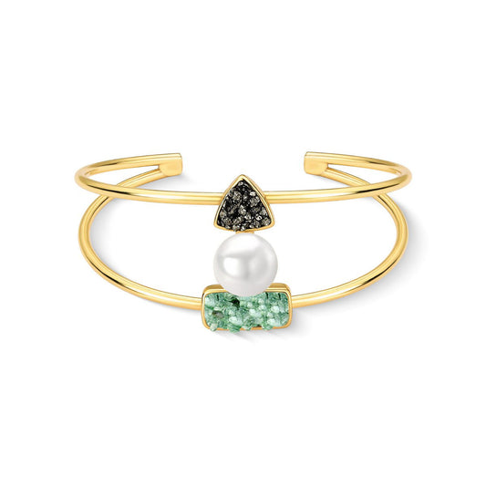 Pulseira Possebon Folheado a Ouro - Pedra Natural