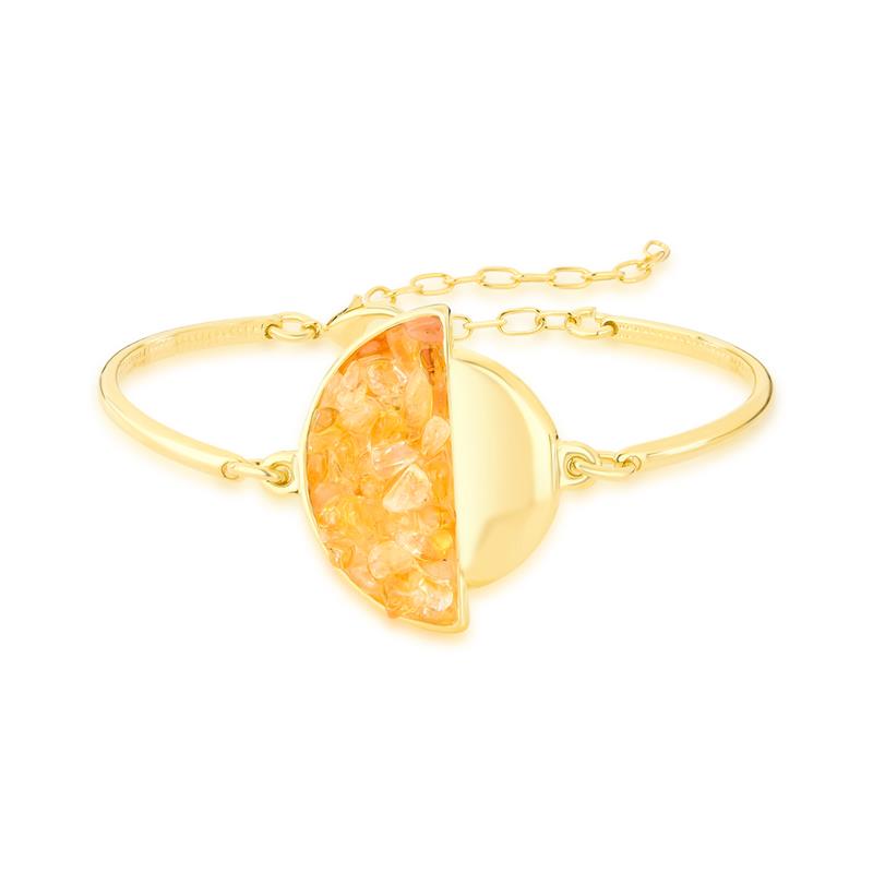 Pulseira Possebon Folheada a Ouro - Pedra Natural