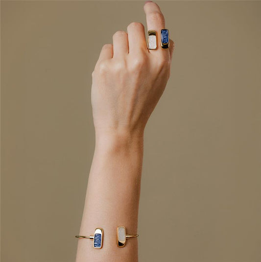 Pulseira Brilhato Pedras Naturais Brasileiras — Folheado a Ouro