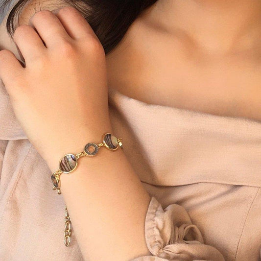 Pulseira Brilhato Pedras Naturais Brasileiras — Folheado a Ouro