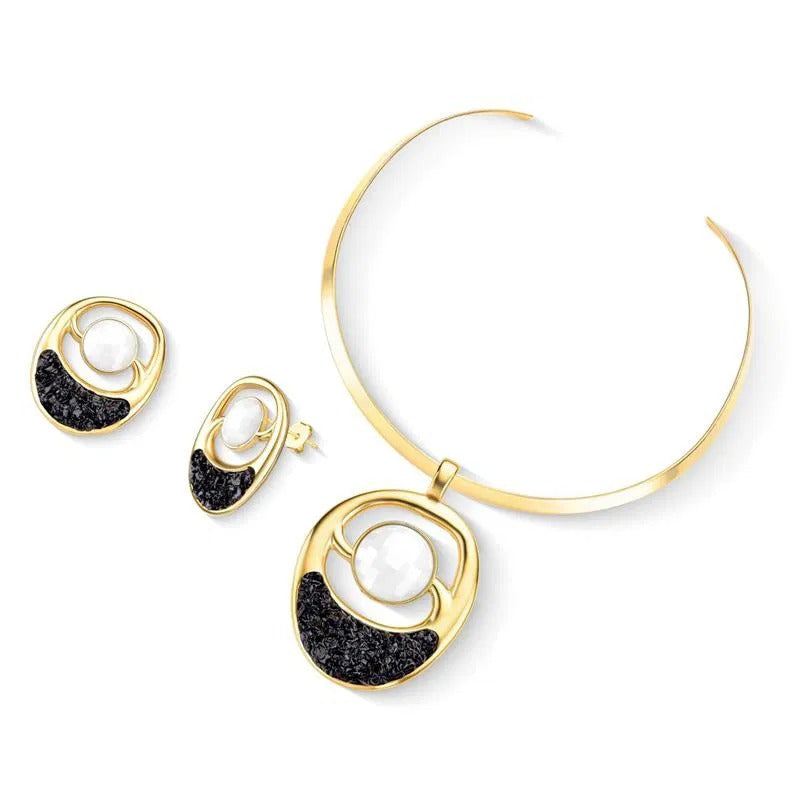 Conjunto Brilhato Pedras Naturais Brasileiras — Folheado a Ouro