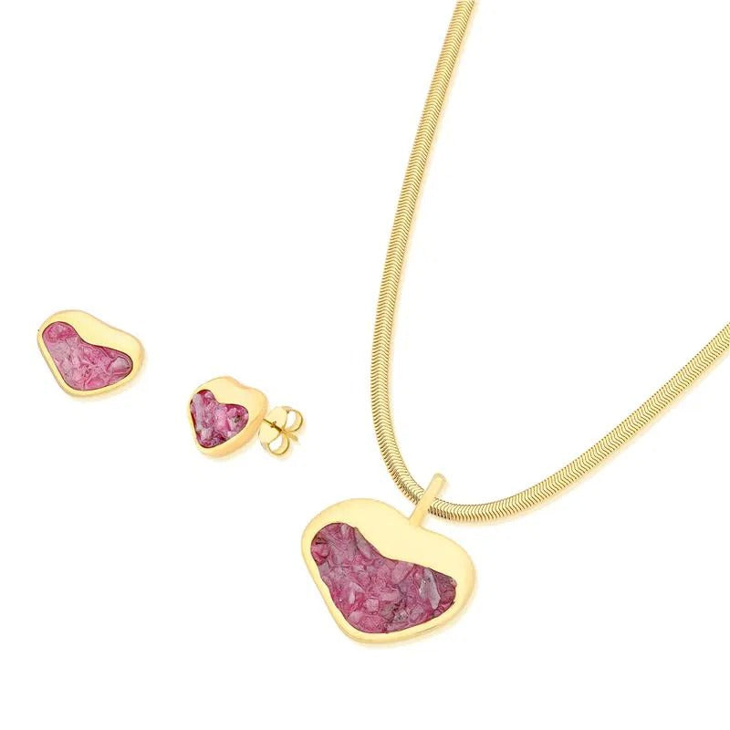 Conjunto Brilhato Pedras Naturais Brasileiras — Folheado a Ouro