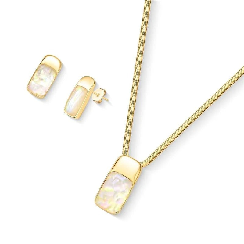 Conjunto Brilhato Pedras Naturais Brasileiras — Folheado a Ouro