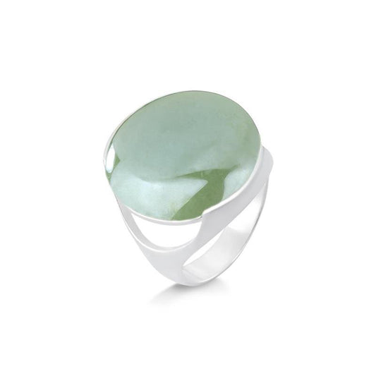 Anel Possebon Folheado a Prata - Pedra Natural