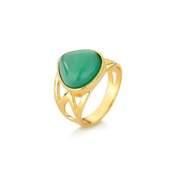 Conjunto Brilhato Pedras Naturais Brasileiras — Folheado a Ouro