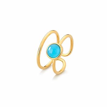 Conjunto Brilhato Pedras Naturais Brasileiras — Folheado a Ouro — SODALITA