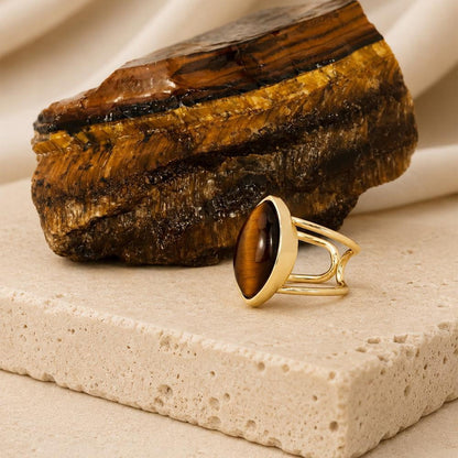 Anel Brilhato folheado a ouro com pedra natural - foto 17
