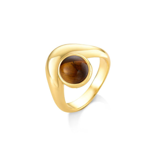 Anel Brilhato Intense Folheado a Ouro