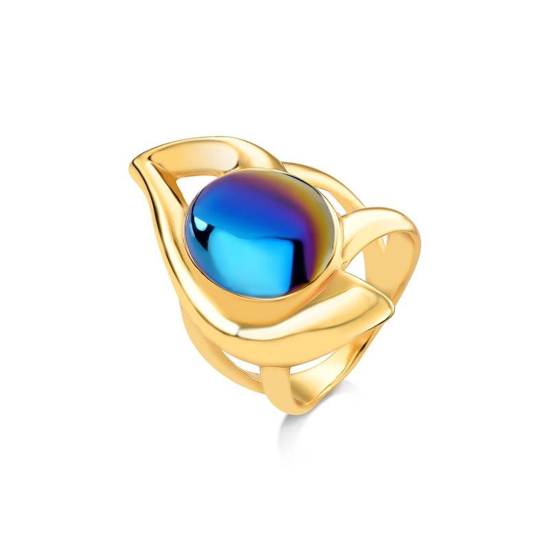 ANEL FOLHEADO A OURO