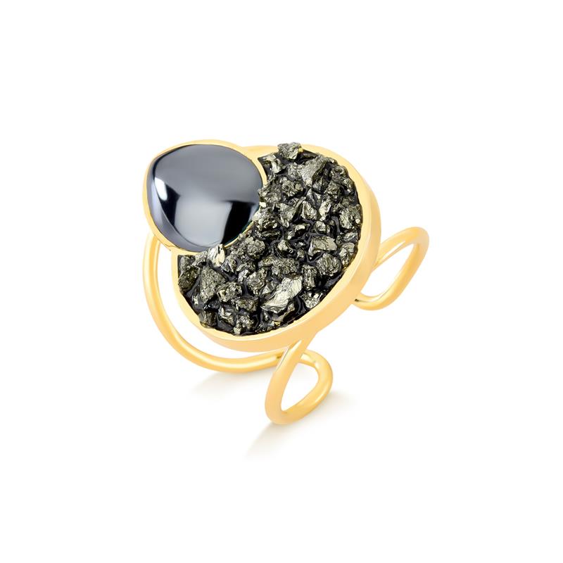 ANEL FOLHEADO A OURO