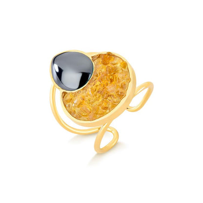 ANEL FOLHEADO A OURO