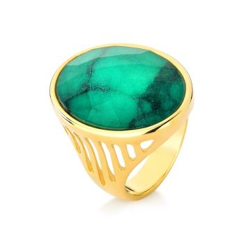 Conjunto Brilhato Pedras Naturais Brasileiras — Folheado a Ouro
