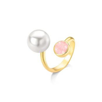 Conjunto Possebon Folheado a Ouro - Pedra Natural