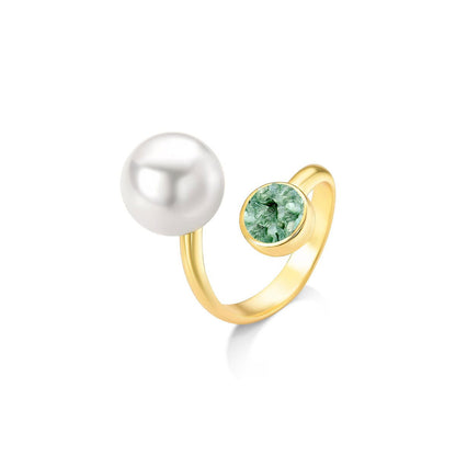 Anel Possebon Folheado a Ouro - Pedra Natural