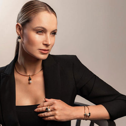 Anel Possebon Folheado a Ouro - Pedra Natural