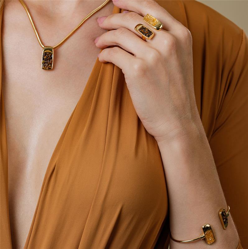 ANEL FOLHEADO A OURO