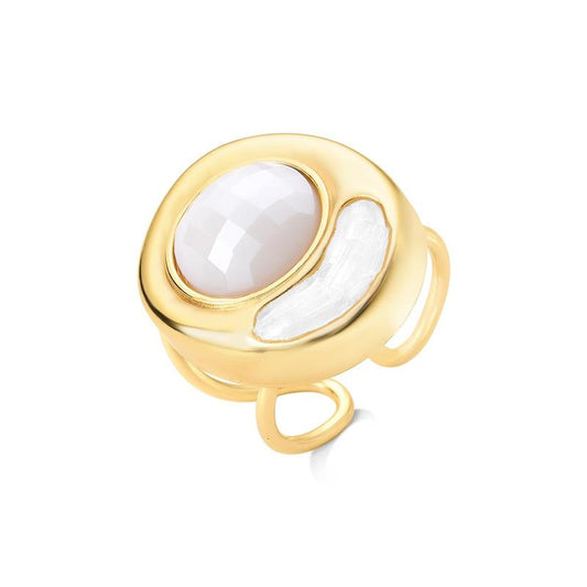 ANEL FOLHEADO A OURO