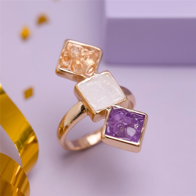 Anel Possebon Folheado a Ouro - Pedra Natural