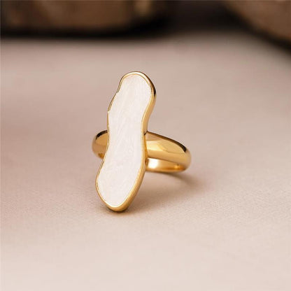 Anel Possebon Folheado a Ouro - Pedra Natural