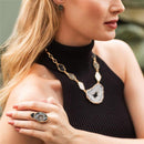 ANEL FOLHEADO A OURO