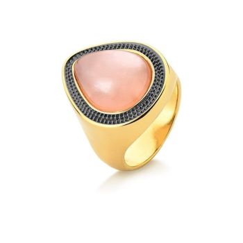 BRINCO FOLHEADO A OURO E RÓDIO NEGRO COM EFEITO PEROLADO