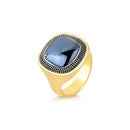 ANEL FOLHEADO A OURO E RÓDIO NEGRO COM EFEITO PEROLADO