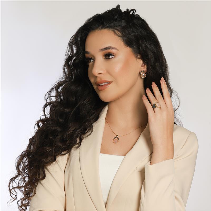 ANEL FOLHEADO A OURO E RÓDIO NEGRO