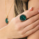 ANEL FOLHEADO A OURO E RÓDIO NEGRO