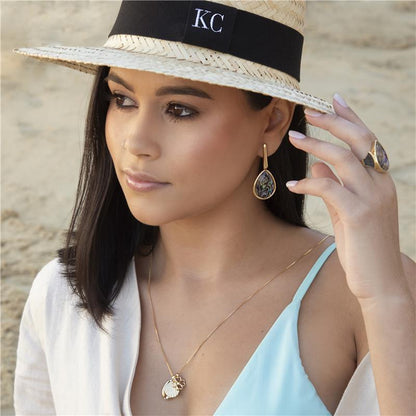 ANEL FOLHEADO A OURO E RÓDIO NEGRO