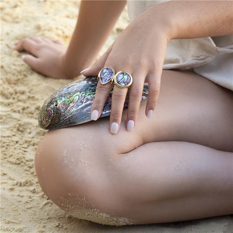 ANEL FOLHEADO A OURO E RÓDIO NEGRO