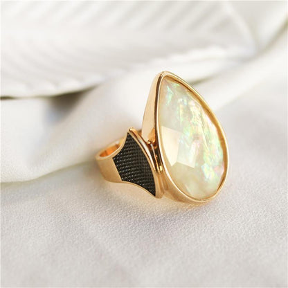 ANEL FOLHEADO A OURO E RÓDIO NEGRO