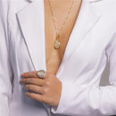 ANEL FOLHEADO A OURO E RÓDIO BRANCO