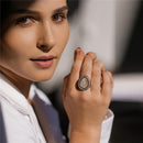 ANEL FOLHEADO A OURO E RÓDIO BRANCO