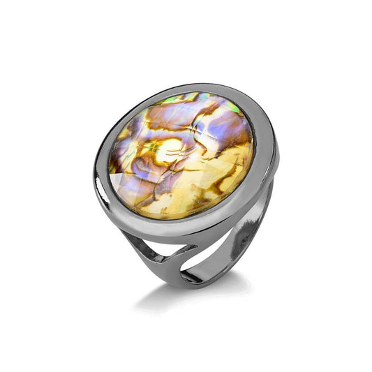 ANEL FOLHEADO A RÓDIO NEGRO