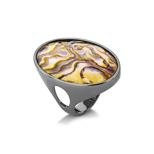 ANEL FOLHEADO A RÓDIO NEGRO