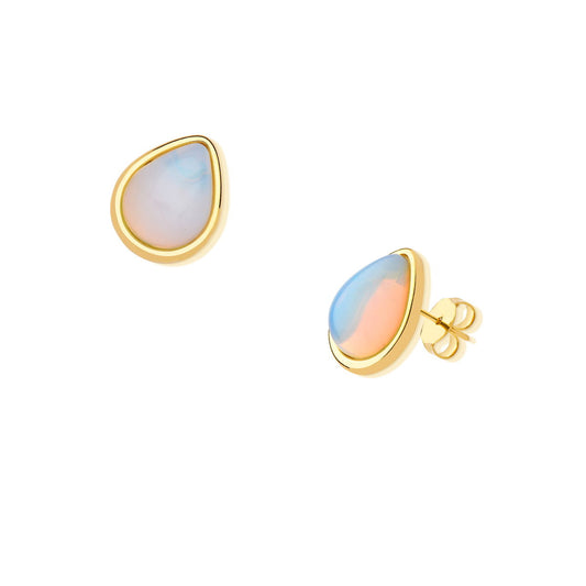 Brinco Possebon Folheado a Ouro - Pedra Natural