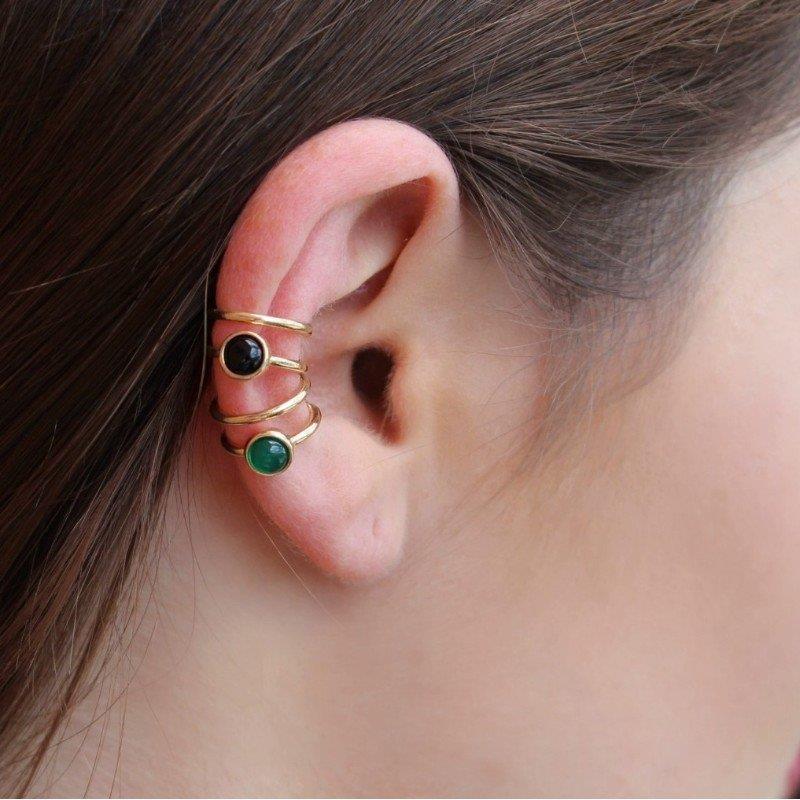 Brinco Brilhato Piercing Clássicos Folheado a Ouro