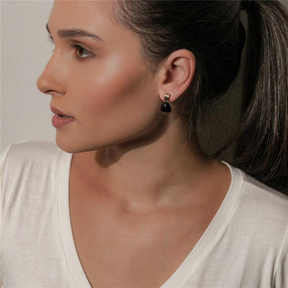 Brinco Possebon Folheado a Ouro - Pedra Natural